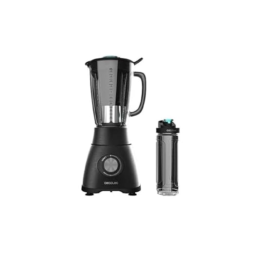 Cecotec Batidora de Vaso Power Black Titanium 2500MAX Go. 2500W Máxima Potencia, 6 Hojas con Recubrimiento de Titanio Negro, Jarra Termorresistente de 1,8L, 5 Velocidades, Incluye Botella Portátil