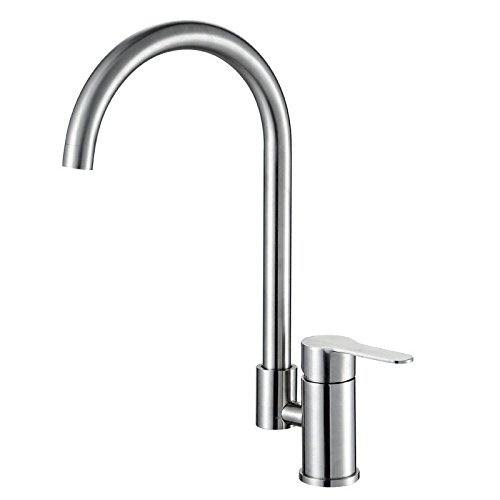 Robinet de cuisine anti-corrosion en acier 304 avec mitigeur pivotant 360 sans plomb