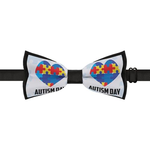 GoasNei Autistic Autism Awareness Day Month 2023 Bow Tie for Men Adjustable Necktie Funny Tie Neck Ties for Weddings Party