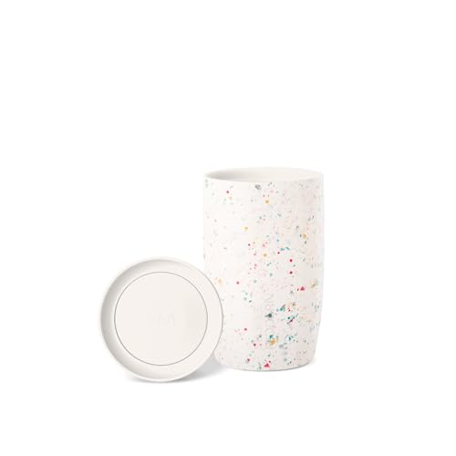 Image of Simple Modern Travel Coffee Mug Tumbler with 360 Lid | Ceramic-Lined Insulated Stainless Steel Cold Brew Iced Coffee Cup | Gifts for Women Men Her Him | Voyager Signature | 12oz | Cream Terrazzo
