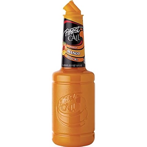 Finest Call Premium Mango Fruit Puree Drink Mix, 1 Liter Bottle (33.8 Fl Oz), Individually Boxed Cover