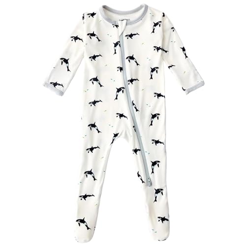 Image of Bamboo Little Soft Baby Footie Pajamas, Baby Clothes, Newborn Sleepers, 95% Viscose and 5% Spandex, 0-24 Months