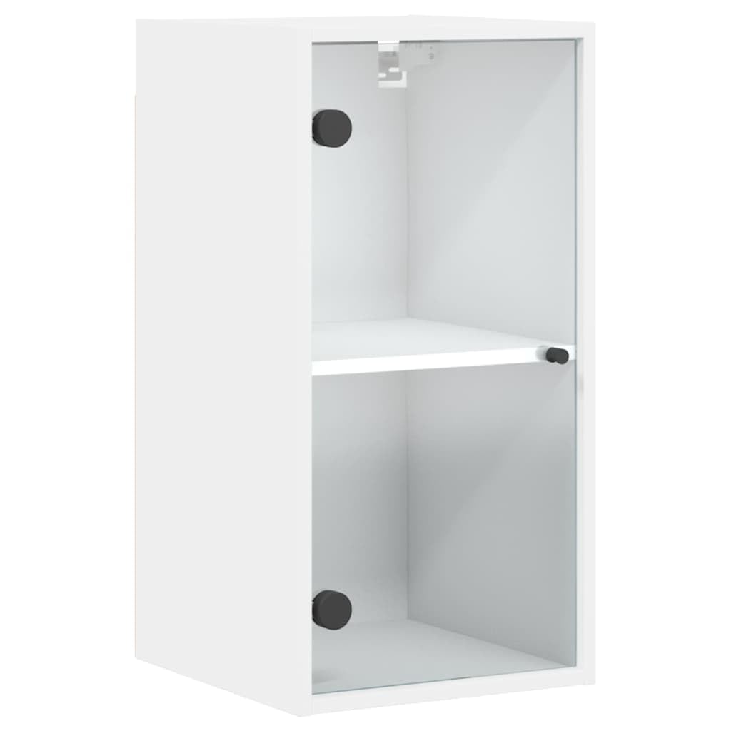 vidaXL Wall Cabinet with Glass Doors, Storage Cupboard for Living Room, Wall Mounted Cabinet Bathroom Cabinet, Modern Style, White