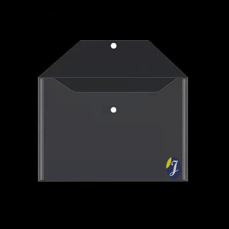 Image of A4 Legal Side Opening Document File Bag,Transparent Envelope Holder Storage Case, Snap Button Organizer, My Clear Plastic Container (40)