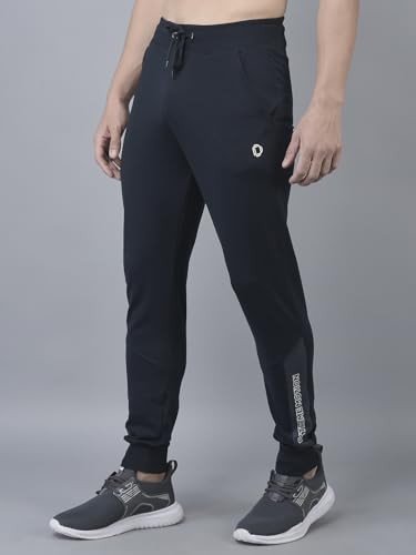Image of Dollar Cotton Rich French Terry Fabric Solid Men's Jogger | Contrast Cut & sew Panels | Derby Rib Waistband with Drawcord | Cross Pockets with Zip on one Side | Embossed Logo Branding on Front Panel