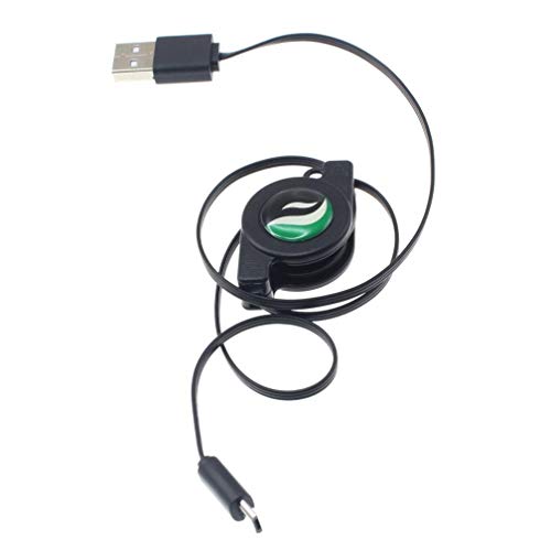 USB Cable Retractable MicroUSB Charger for Droid Maxx 2, Power Cord Sync Wire Fast Charge Black Compatible with Motorola Droid Maxx 2