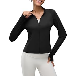 Women’s UPF 50+ Lightweight Athletic Jacket with Zip Pockets Sun Protection Full Zip Long Sleeve Shirts Hiking