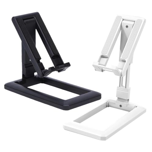 2 pezzi Supporto per Tavolo Pieghevole Regolabile in Altezza e Angolo Struttura Stabile per Smartphone per e Viaggio nero e