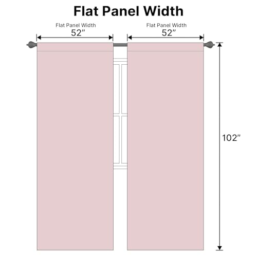 Image of H.VERSAILTEX Baby Pink Blackout Curtains for Living Room Thermal Insulated Window Treatment Panels Room Darkening Blackout Drapes Back Tab /Rod Pocket Bedroom Draperies, 52 x 102 Inch, 2 Panels
