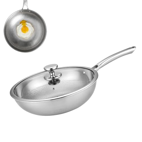 Wok de titanio martillado con tapa 11.81IN miniatura 1