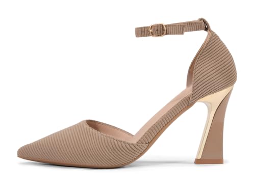 Image of Womens Pumps Point Closed Toe High Heels Ankle Strap Heeled Sandals | Adjustable Buckle Strap, Wedding, Party, Comfortable, Dress Shoes, Business Casual