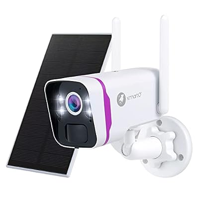xmartO WiFi 6 Wire-Free Solar Home Security Camera System Wireless, 4-Cam 4MP QHD CCTV Camera Kit with 10CH Expandable 4K WiFi NVR and Past 120-Day Video Storage SCS-2K104-PARENT 1-CAM Combo