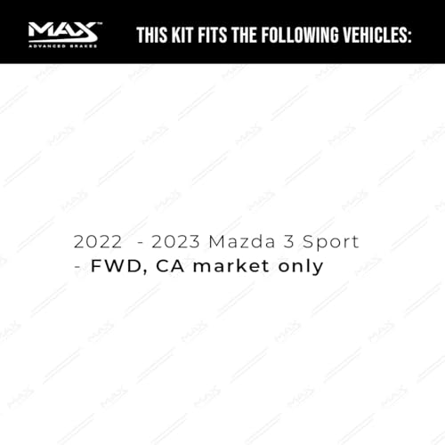 Image of Max Advanced Brakes Front Brake Kit Compatible With 2019 2020 2021 2022 2023 Mazda 3 /3 Sport FWD Replacement Premium OE Disc Brake Rotors and Ceramic Brake Pads