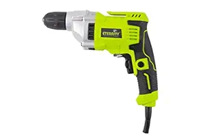 Eternity Electric Drill | DIY Power Drill With 550W & 3300 RPM | Corded Electric Drill 0.8-10mm Key-less Chuck Capacity | Forward/Reverse Motion Switch, Black & Green