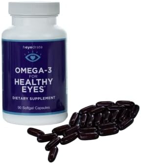 Heyedrate Triglyceride Omega 3 Fish Oil for Healthy Eyes - Easy to Swallow, Small, Burpless Softgel, EPA, DHA, and Omega 7 Fatty Acids