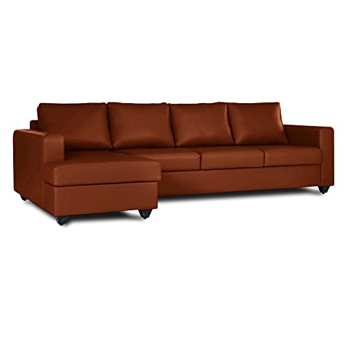 Image of Wakefit Sofa Set | 3 Year Warranty | Sofa 3 Seater, 3 Seater Sofa for Living Room, Wooden Sofa Set, 3 Seater + Left Aligned, Sofa for Living Room - Napper(Romance : Tan)