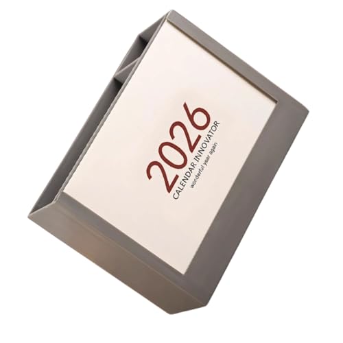 Calendario da scrivania 2026, con portapenne, per pianificazione giornaliera e