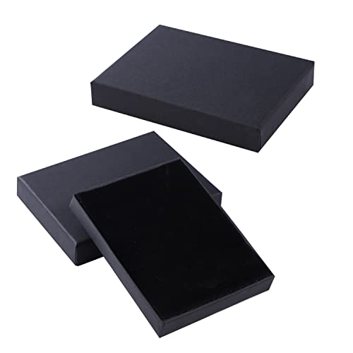 2PCS Bracelet Gift Boxes, 7 * 9 * 1.5cm Small Gift Box, Necklaces Ring Gift Boxes, Black Kraft Jewellery Gift Boxes Organizer for Anniversaries, Christmas, Birthdays or Weddings