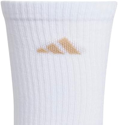 adidas Women's Superlite Crew Socks (6 Pairs) Lightweight & Breathable, White/Warm Sandstone Beige/Clear Grey/3, Medium - 3