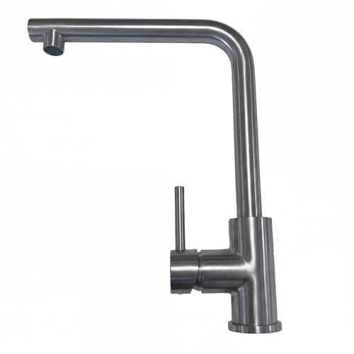 FORIOUS Robinet Cuisine, Mitigeur Cuisine avec Bec Surélevé, Robinet Evier de Cuisine en Acier Inoxydable en Forme de L, Robinetterie de Cuisine Monocommande, Pivotant...
