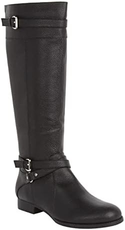Comfortview Women's Wide Width The Janis Regular Calf Leather Boot - 8 1/2 W, Black