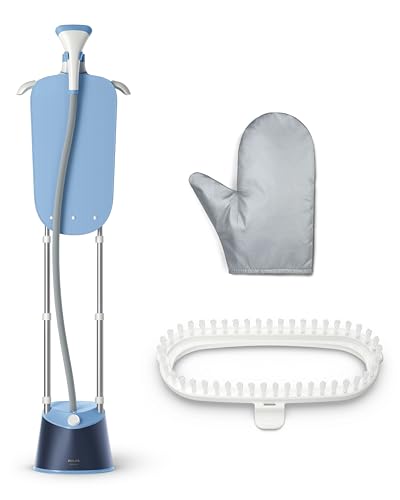 Philips Garment Steamer 1000 Series - 1800W, 1.8L Detachable Tank, 3 Steam Setting, 36 g/min, Integrated Stylemat, Deep Azur - STE1030/26