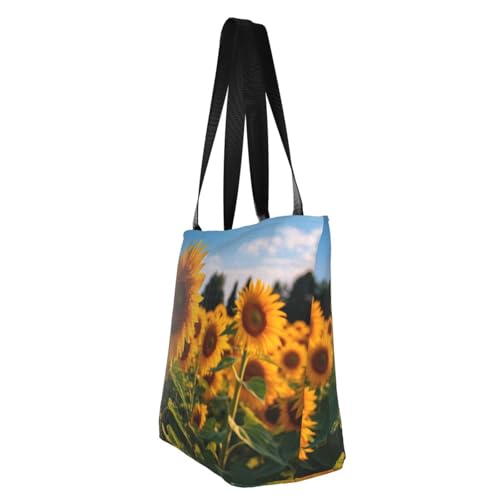 Sunflower garden Print Comfortable Shoulder Bag Summer HandbagTravel Beach Work Daily Use Versatile Carry4