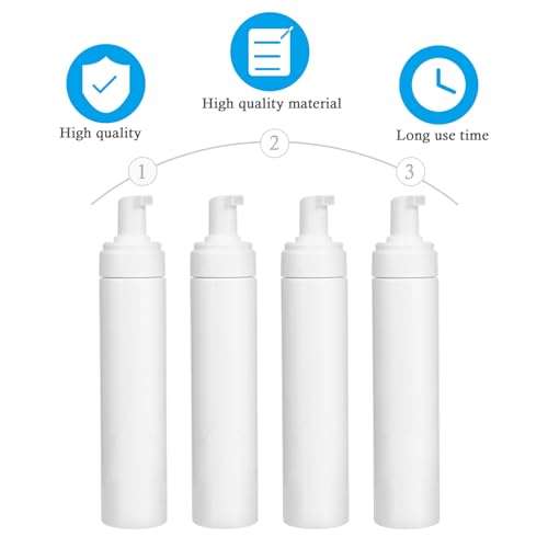 Dispensador de jabón de espuma de 250 ml y botellas para champú de viaje en plástico blanco 6