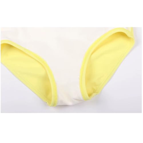 Julysand Girls Yellow One Piece Swimsuit Sequin Ice Cream 3D Flower Swimwear Ruffled Bathing Suit4