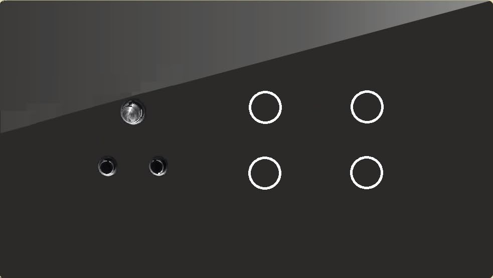 TEQOOZ® 4 Modular WiFi Smart Switch Board (Black): 4 Switch + 1 Socket | Smart Life App Control I Compatible with Alexa, Google, Siri | Glass Finish