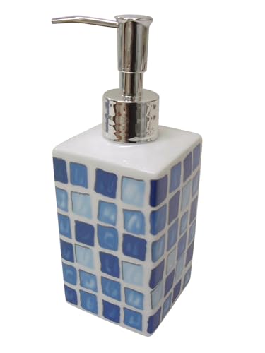 DOSIFICADOR DISPENSADOR JABON BAÑO Cuadrado Ming 280ML Porcelana GRESITE Mosaico Azul