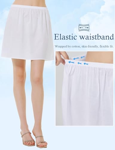 Image of BEAUTELICATE Womens Half Slip 100% Cotton Vintage Underskirt in 3 Lengths