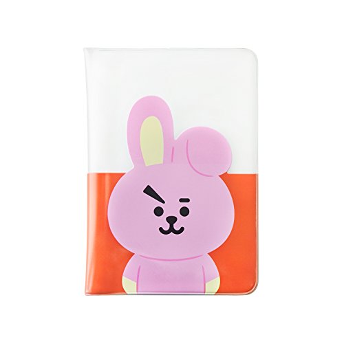 BT21 COOKY Character Cute Clear Passport Holder Cover Wallet for Travel, Pink