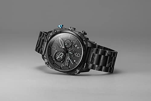 Avi-8 Mens 45Mm Hawker Hunter Retrograde Chronograph Night Camo Japanese Quartz Pilot Watch With Stainless Steel Bracelet Av-4052-11 #TOP5