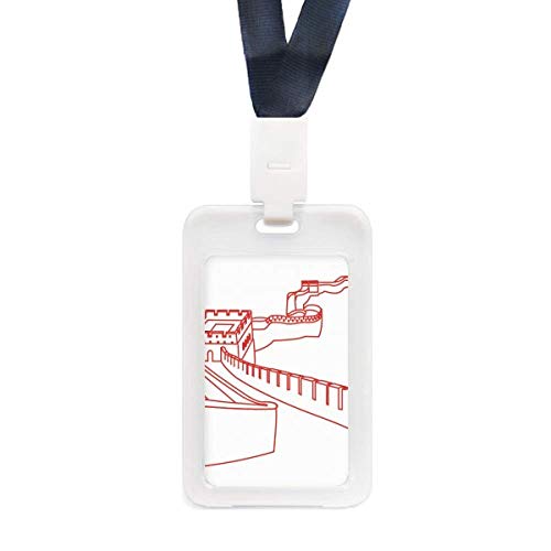 Porte-cartes de crédit transparent étui rigide motifs asiatiques rouges pour homme femme