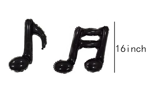 Image of 10PCS Music Note Balloons Black Foil Aluminum Balloon Birthday Party Music Themed Party Supplies Baby Shower Outdoor Party Wedding Decorations (Pack of 2)
