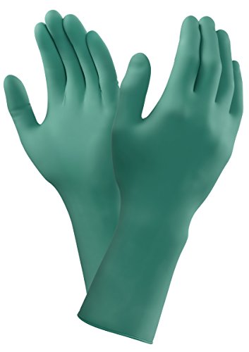Ansell TouchNTuff 93-300/7.5-8 Nitril Handschuhe, Chemikalien und Flüssigkeitsschutz, Größe 7,5-8, Grün (1000 Handschuhe pro Karton)
