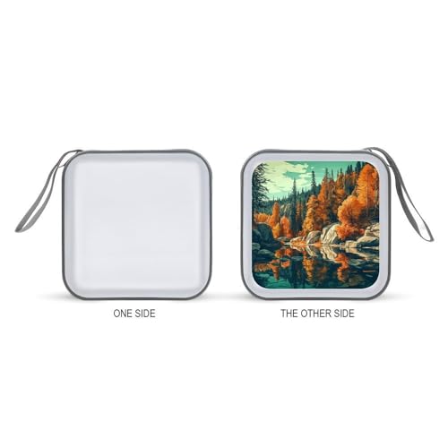 Étui de rangement pour CD/DVD pochette rigide 40 compartiments paysage moderne
