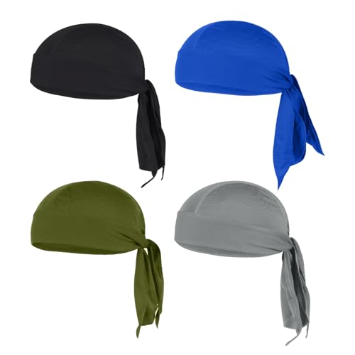4 Piezas Bandana Ciclismo, Transpirabilidad elástica Pañuelo Deportivo Cabeza Hombre, Secado Rápido Verano Bandana protección UV para Deportes al Aire Libre, Correr, Motocicleta,Senderismo, Montañismo