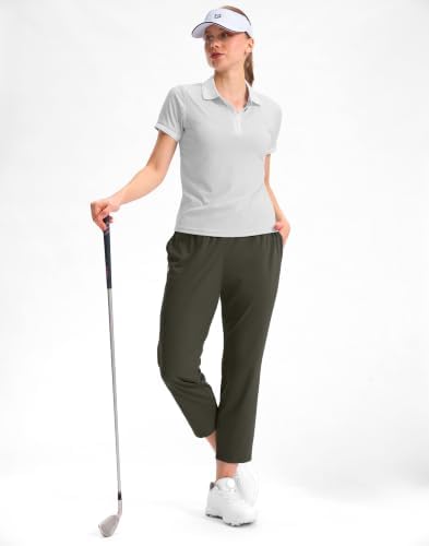 G Gradual Women's Petite Pants, 24 Inseam, Army Green, X-Small - 5