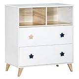  Sauthon Commode 2 tiroirs 2 niches Boutons étoile