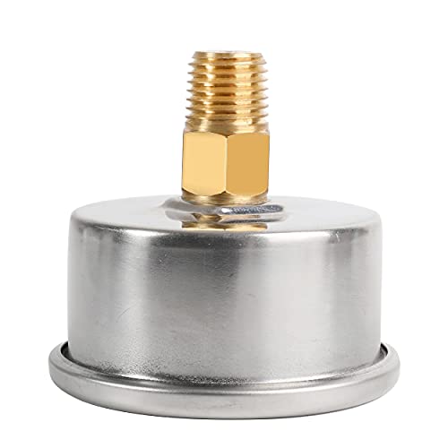 Uharbour Glycerin Filled Pressure Gauge 5000psi/350bar, Stainless Steel case, Brass Inside Construction, 2-1/2" dial, 1/4" NPT Back Connection.…