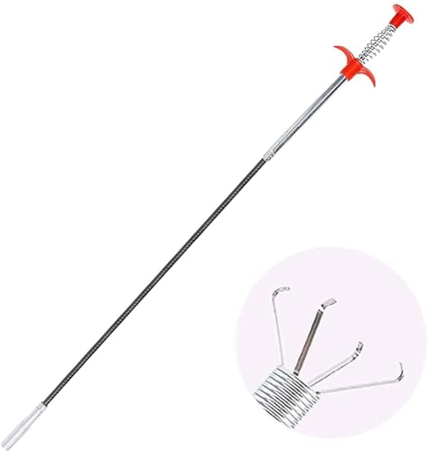 Image of TEKCOOL Stainless Steel Drain Pipe Cleaning Spring Stick,Hair Catching Pipe Cleaning Claw Wire,Sink Stick Sewer Sink Tub Dredge Remover,Spring Drain Basin Cleaner Tool(160 Cm) (3) (1)