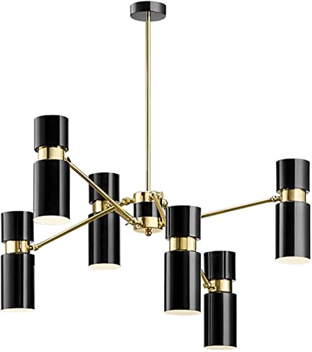 Lumières de lustre et suspension noire pour salon moderne