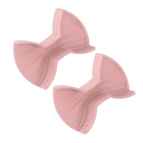 MANZURE Set of 2 Versatile Oven Gloves Silicone Finger Protector Heat Insulation Clip Silicone Bowknot Clip for Kitchen Cooking Heat Resistant Glove, Pink