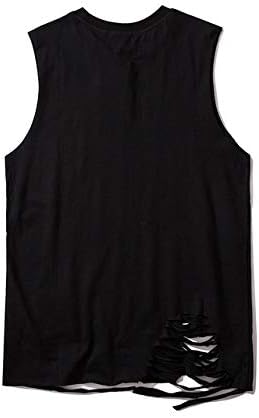 Amazon Co Jp ノースリーブホワイトブラックホールベスト男性と女性のラウンドネックピュアコットンティーズ原宿緩いカジュアルヒップホップ タンクトップ ファッション