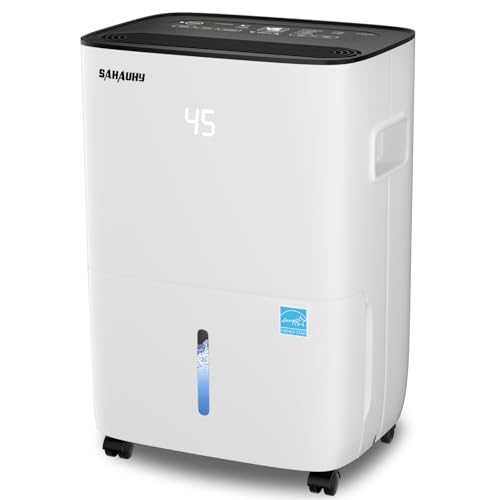 SAHAUHY 120 Pints ENERGY STAR Dehumidifier for Home Bedroom Garage Basement Stockroom and Large Room Spaces up to 6,200 Sq. Ft with Drain Hose and Water Tank