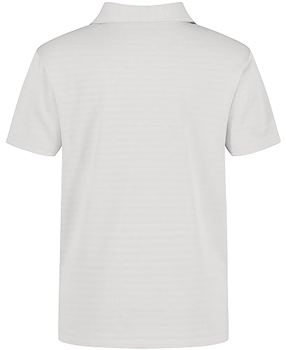 Nautica Boys' Little Active Short Sleeve Polo Shirt, Button Closure & Embossed Stripes, Breathable Performance Fabric, White, 7 #TOP1