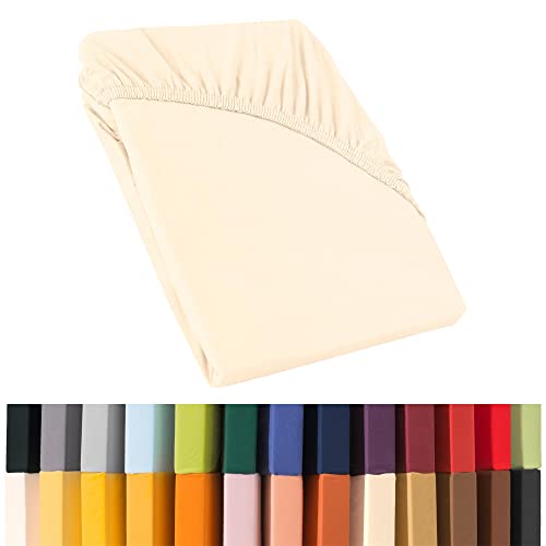 CelinaTex Relax Sábanas Ajustables Cama Boxspring Cama de Agua algodón Elastano 140x200-160x220 cm Natural