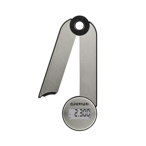 G3 Ferrari G20171 Vittoria Báscula de Cocina Digital, Plato de Acero INOX, Alta Precisión, Función Tara, Plegable y Compacta, Color Gris